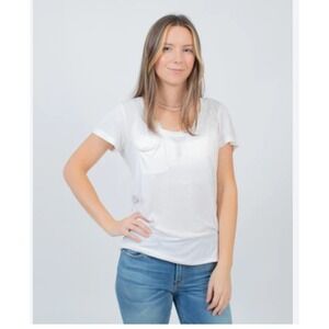 Cotton Citizen White Pocket‎ Tee Extra Small XS Scoop Neck Casual Top